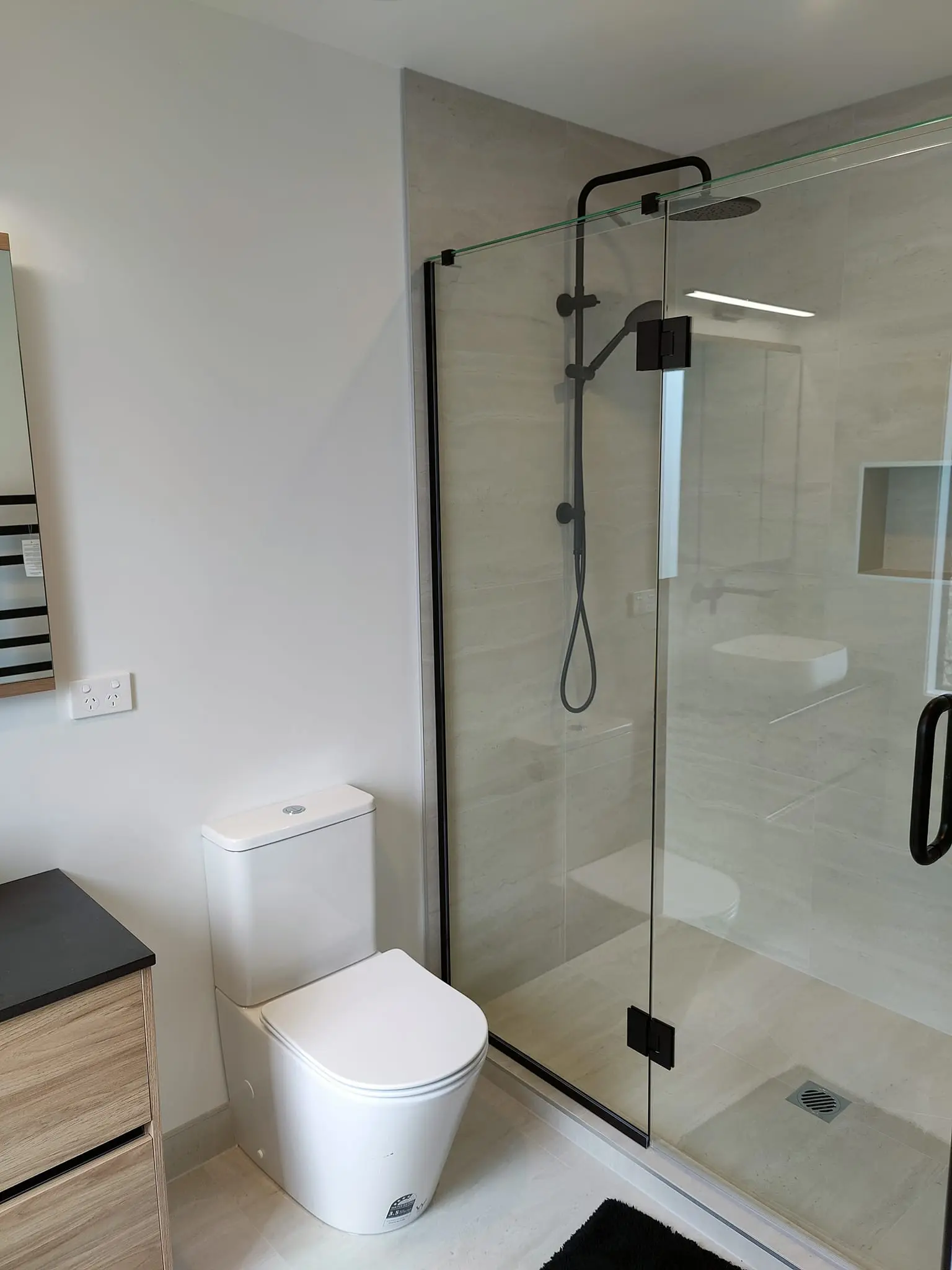 Shower and toilet