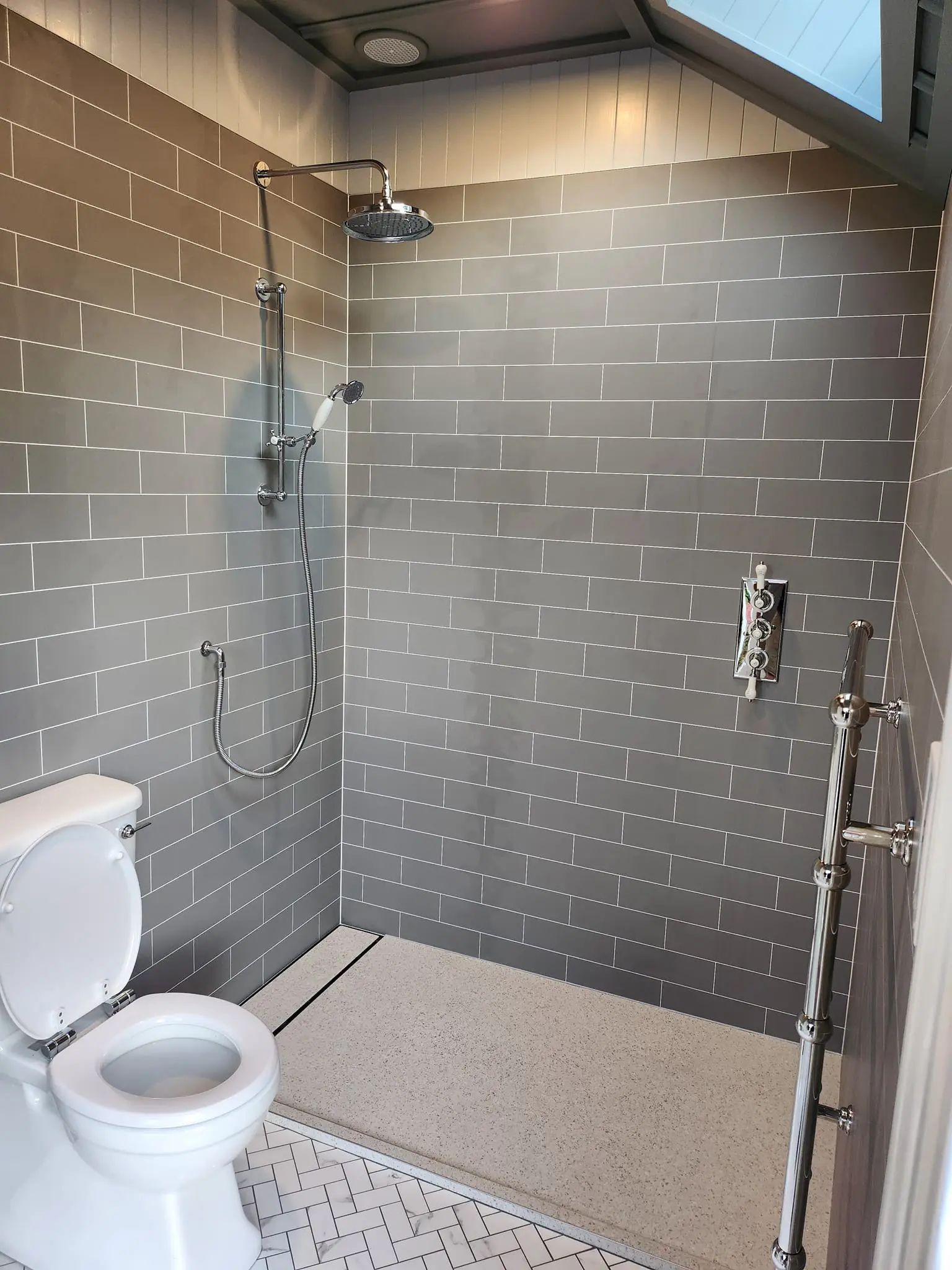 Shower and toilet